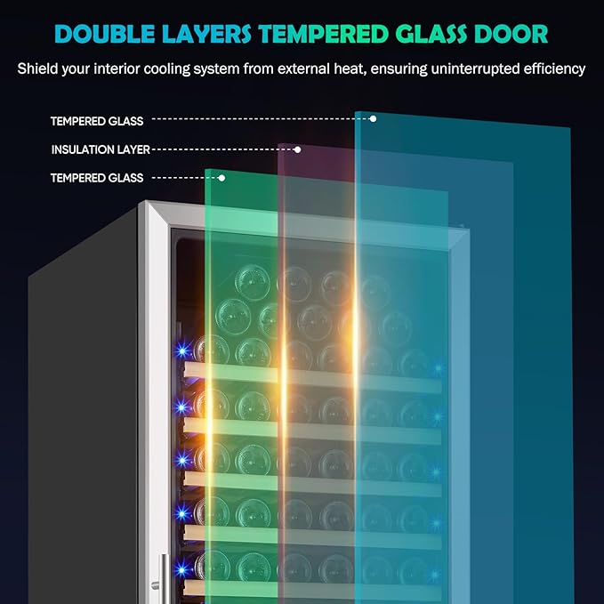 200 Bottle Dual Zone Wine Fridge - 24 Inch Large Wine Cooler Refrigerator, Freestanding and Built-in Design, Upgraded Compressor Cooling, Intelligent Temperature Memory