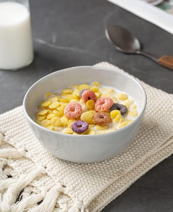 Famiware Mars Plates and Bowls Set, 18 Pieces Dinnerware Sets, Dishes Set for 6, Light Gray