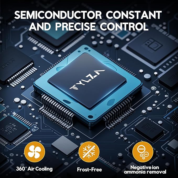 Tylza Leather Trim Cigar Humidor, 50L Cigar Humidor Cabinet with Auto Humidity & Temp Control, 400 Counts, 3 LED Lights, Spanish Cedar Wood, Cigar Humidors with Safety Lock, Gifts for Men