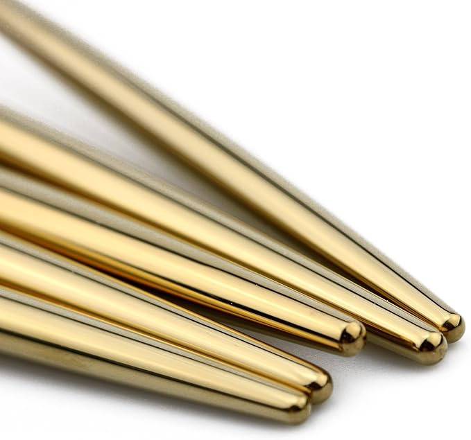 5-Pieces 18/10 Stainless Steel Silverware Set, Colorful Mirror Polishing Gold Flatware Set, Kitchen Knife Fork Spoon Utensils, Service for 1