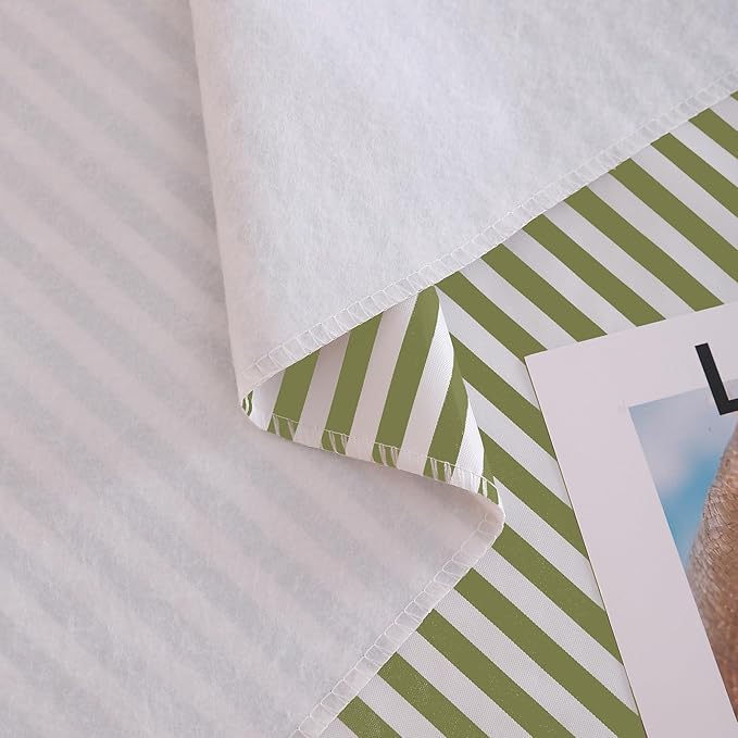 Walrus Heavy Duty Vinyl Tablecloth with Flannel Backing Waterproof Oil-Proof Plastic Table Cloth Stain-Resistant Wipeable Rectangle or Square Table Cover for Indoor and Outdoor (Stripe, 60X84 Inch)