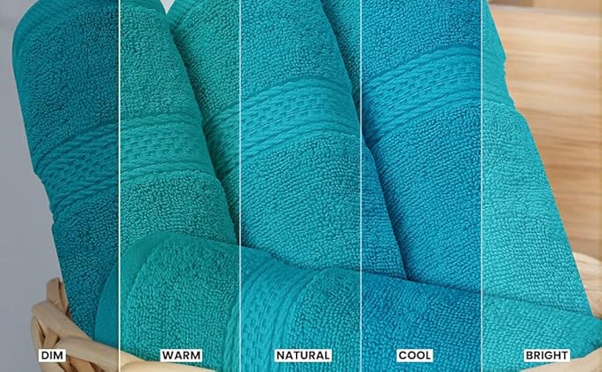Utopia Towels 8 Piece Luxury Towel Set – Majestic Plush, Super Absorbent & Quicker-to-Dry, Thick 100% Ring Spun Cotton Towels for Bathroom, Spa & Hotel – 2 Bath, 2 Hand, 4 Washcloths,Teal