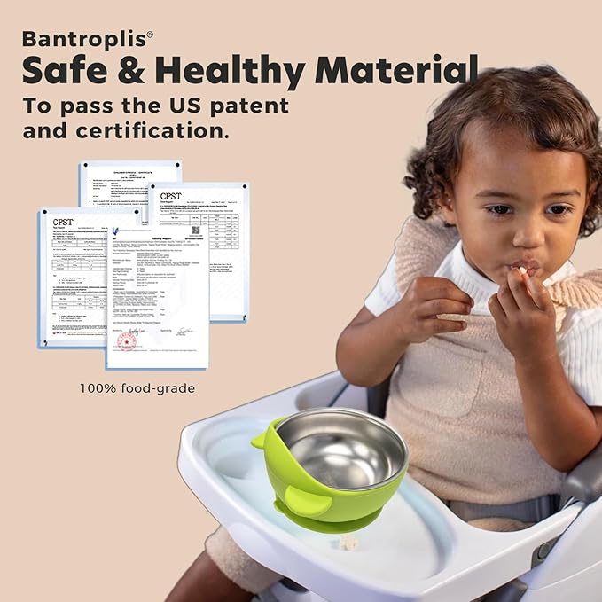 Stainless Steel Baby Bowls with Suction, 2-in-1 Toddler Feeding Set SUS304 Non-Toxic | Unbreakable & Anti-Scald | Super Strong Suction Base | Dishwasher Safe | Perfect Baby Gift - 3Pack Cu.Ft.