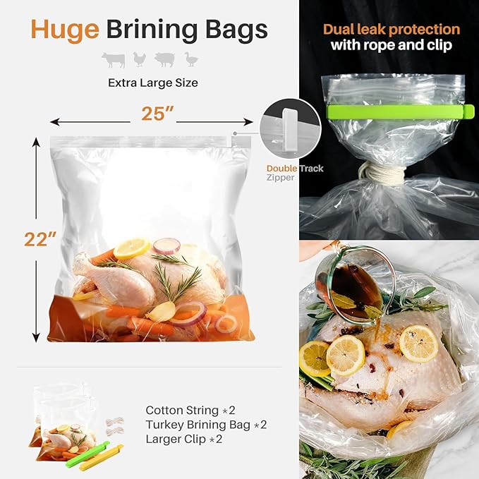 Roasting Pan, 17x13 Inch Nonstick Turkey Roaster with Removable Rack & Cooking Kit,Roaster Pan for Roasting Turkey, Meat & Vegetables (Silver)