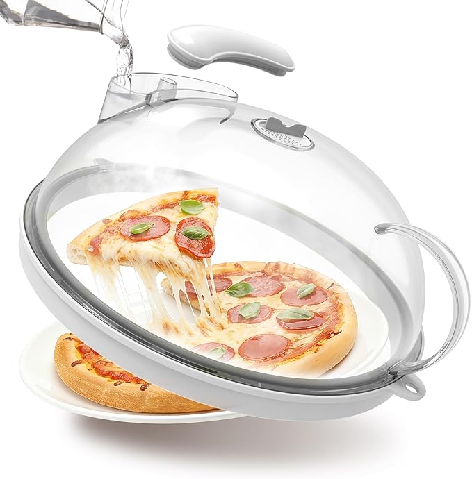 Microwave Splatter Cover with Water Steamer, Upgraded Microwave Cover for Food with Handle, Clear Plate Covers, Splatter Guard, Kitchen Essentials Gadgets, House Warming Gifts New Home, 12 Inch