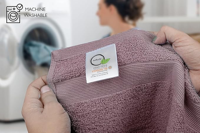 Premium Wash Cloths Pack of 12 (13" x 13") 100% Ring Spun Cotton | Luxury Washcloths | Ultra Soft Face Towels | Highly Absorbent Wash Cloths for face (Purple Ash)