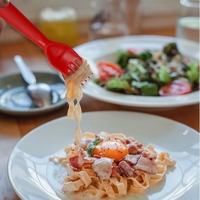 12 Pcs Kids Spoons and Forks Toddler Utensils Plastics Reusable Silverware Baby Cutlery Set Feeding Dinnerware Utensils BPA Free Microwave Dishwasher and Freezer Safe- Rainbow