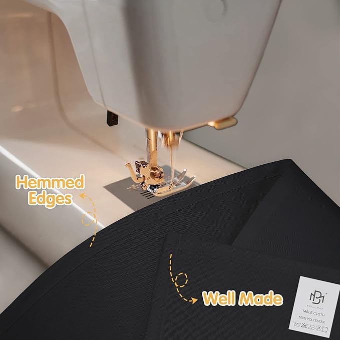 BRILLMAX 10 Pack Black Tablecloths 70 x 120 Inch for 6ft or 8ft Rectangle Tables - Rectangular Bulk Linen Polyester Fabric Washable Cloth Cover for Wedding Reception Banquet Birthday Party