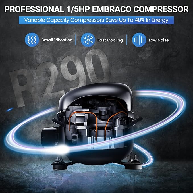 Beverage Refrigerator, 49 Cu.Ft Drink Fridge with Glass Door, Commercial Fridge with 8 Adjustable Shelves, Commercial Refrigerator with Front Led Light for Restaurant, Supermarket, Gym