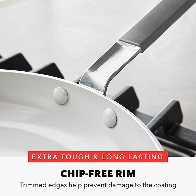 GreenPan x Bobby Flay 10" Nonstick Frying Pan Skillet, PFAS-Free Diamond Ceramic, Induction Suitable, Stay-Cool Silicone Handle, Easy Clean Dishwasher & Oven Safe, Egg & Omelet Pan, Graphite