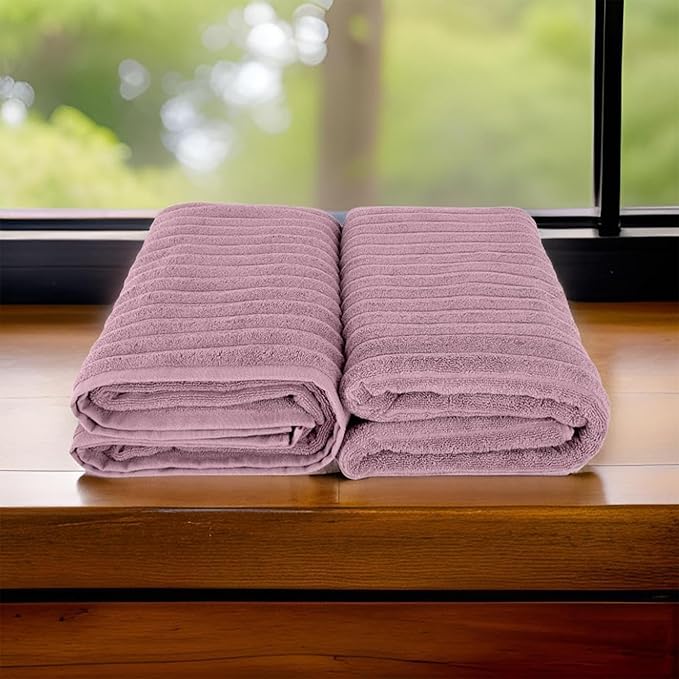 Classic Turkish Towels CTT - Premium 2 Piece Jumbo Bath Sheets, 100% Turkish Cotton, Absorbent & Ultra Comfy Bath Towel Sheets for Hotels & Spa | 40"x65" (Mauve)