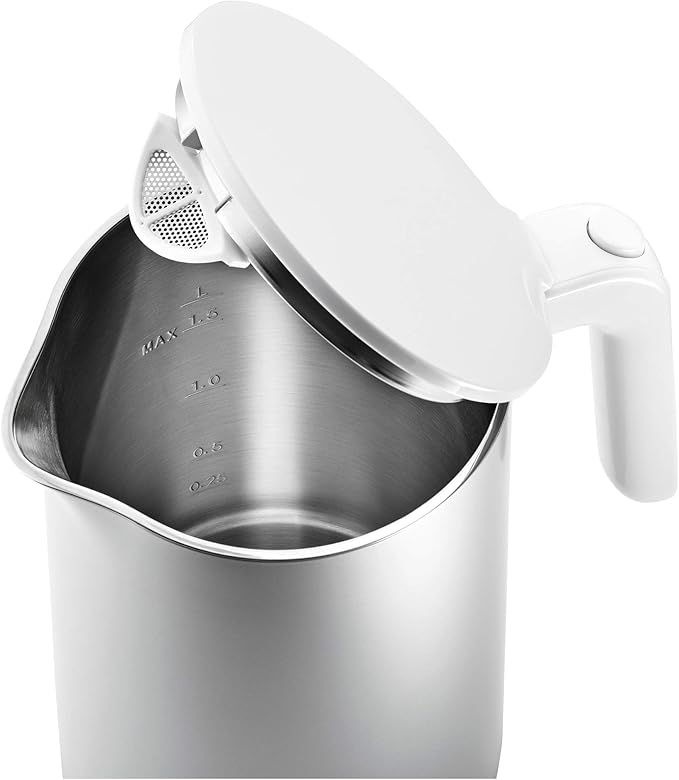 ZWILLING Enfinigy Cool Touch 1.5-Liter Electric Kettle, Cordless Tea Kettle & Hot Water, Silver