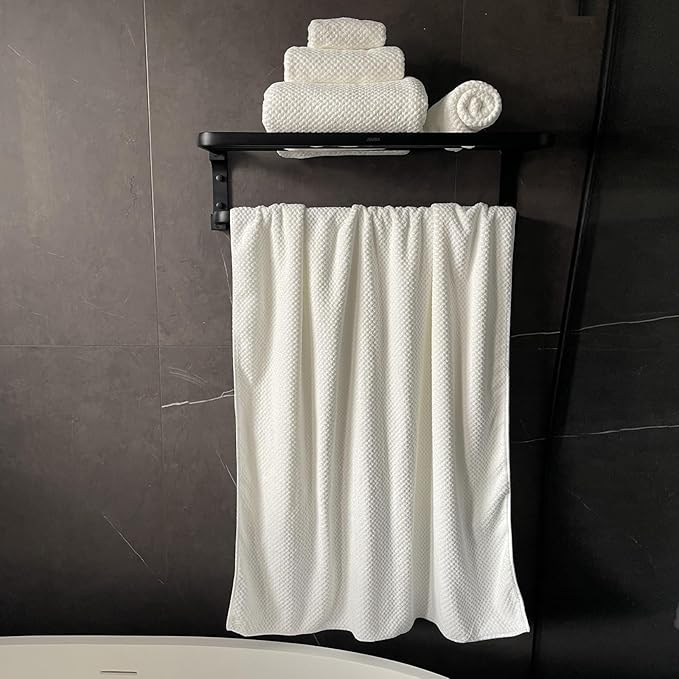 Oversized Bath Towels Extra Large 40x80 Inches Bath Sheets for Adults Super Soft Quick Dry Highly Absobent Microfiber Shower Towels (White,6 Piece)…