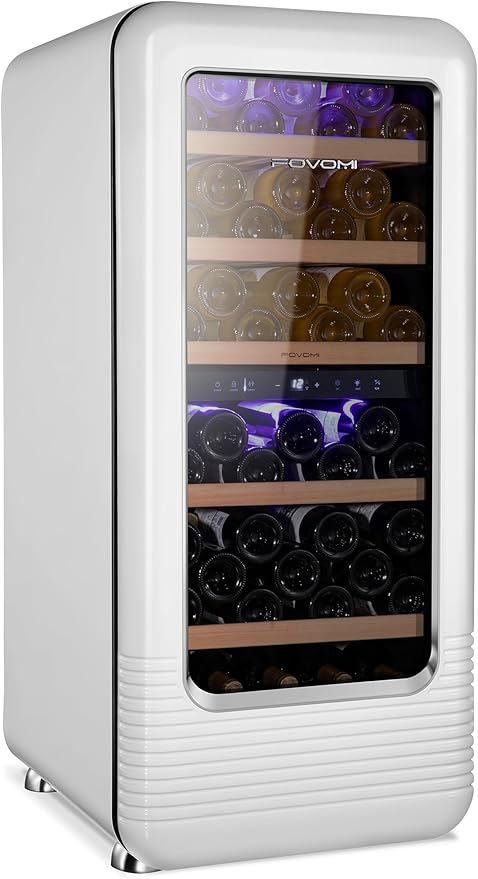 Wine Fridge,91-bottle Wine Cooler Refrigerators Dual Zone Large Wine Beverage Freestanding Cellar,Holds 91bottles (White)