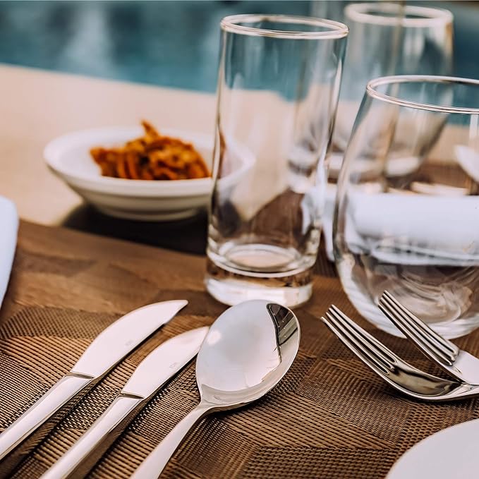 65 Piece Silverware Flatware Cutlery Set, Stainless Steel Fork Spoon Knife Sets for 12, Dishwasher Safe,Ergonomic Design Size and Weight