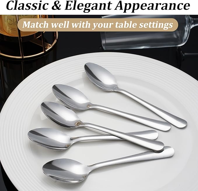 120 PCS Teaspoons Set - Windsor Stainless Steel Tea Spoons 5.9 Inch with Dishwasher Safe Small Spoons,Metal Dessert Spoon,Dinner Spoon Silverware for Home,Kitchen or Restaurant