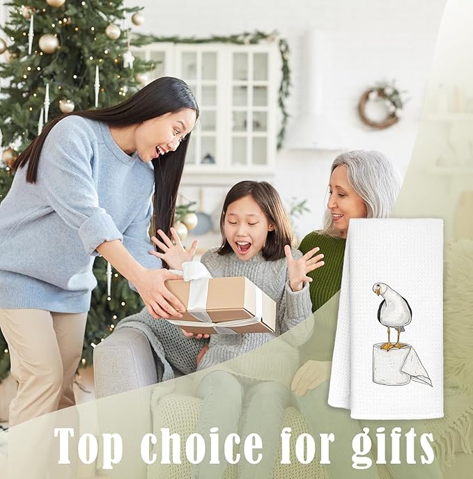 Seagull Hand Towels, Seagulls Gifts for Women Bird Lovers, Seagull Decor, Funny Kitchen Towels for Bathroom, Coastal Nautical Sea Gull Decorative Dish Tea Towels for Kitchen, 16x24 in