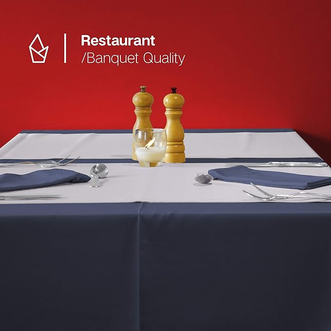 Gee Di Moda Rectangle Tablecloth - 60 x 102 Inch Black Table Cloth for 6 Foot Rectangle Tables - Heavy Duty Washable Fabric - for Holiday Party, Dinner, Weddings, Baby Shower & Events