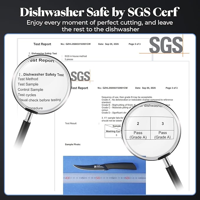 Steak Knives Set of 8 with Magnetic Knife Strip, 4.7 Inch Dishwasher Safe Non Serrated Dinner Knives, Razor Sharp for Precise Cutting, Non-Stick Blade & Non Rust, Housewarming Gifts New Home