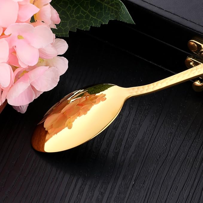 20-Piece Gold Plated-Flatware Silverware Set, Bisda Stainless Steel Cutlery Sets, Multipurpose Use for Home, Kitchen, Restaurant, Hotel Tableware Utensil Service for 4