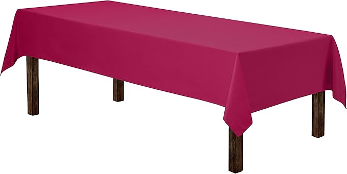 Gee Di Moda Rectangle Tablecloth - 60 x 102 Inch Fuchsia Table Cloth for 6 Foot Rectangle Tables - Heavy Duty Washable Fabric - for Holiday Party, Dinner, Weddings, Baby Shower & Events