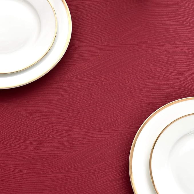maxmill Square Tablecloths Swirl Design Spillproof Wrinkle Free Heavy Weight Soft Table Cloth for Circular Table Cover of Buffet Banquet Parties Holiday Dinner Square 70 x 70 Inch Red