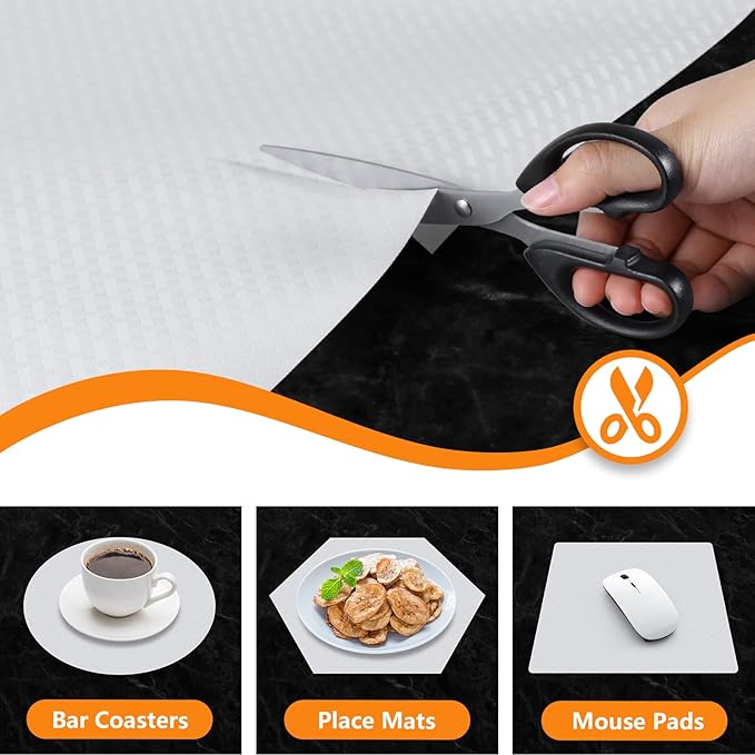 Shelf Liners for Kitchen Cabinets Refrigerator Liners Waterproof Kitchen Cupboard Liner Durable Plastic Drawer Mats EVA Non Adhesive Fridge Liner for Shelves - White 17.5 x 78.7 Inches