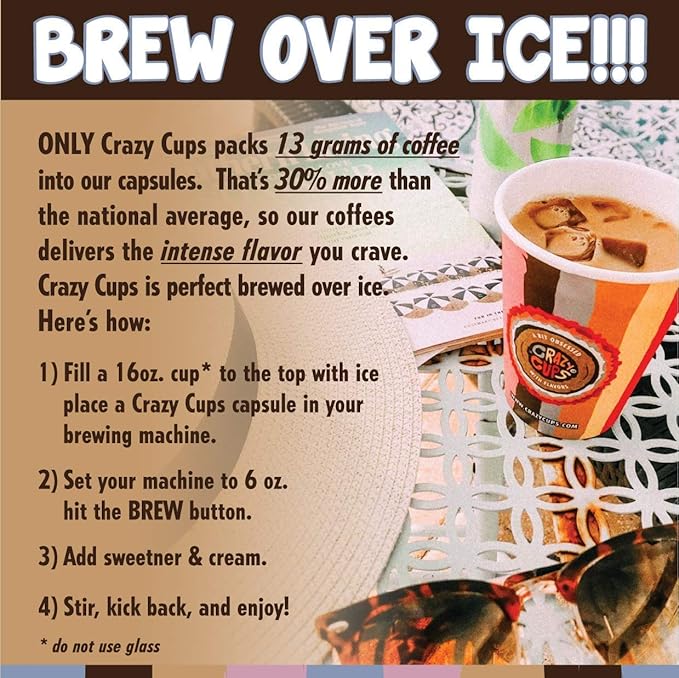 Crazy Cups Flavored Hot or Iced Coffee, for the Keurig K Cups Coffee 2.0 Brewers, Variety Pack, 72 Count
