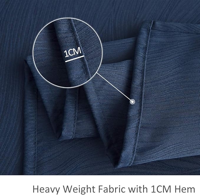 maxmill Jacquard Tablecloth Swirl Design Water Resistance Antiwrinkle Heavy Weight Soft Table Cloth for Buffet Banquet Parties Event Holiday Dinner Rectangle 60 x 84 Inch Navy Blue