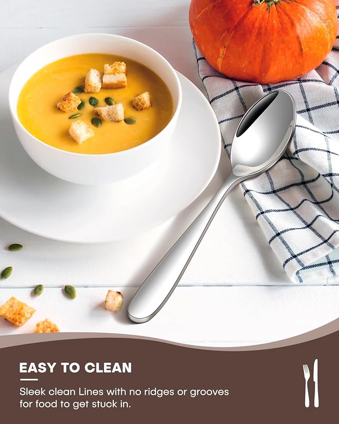 30-Piece Flatware Set for 6, Heavy Duty Knives Forks Spoons Silverware Set with Premium Mirror Polished Stainless Steel Utensils, Dishwasher Safe