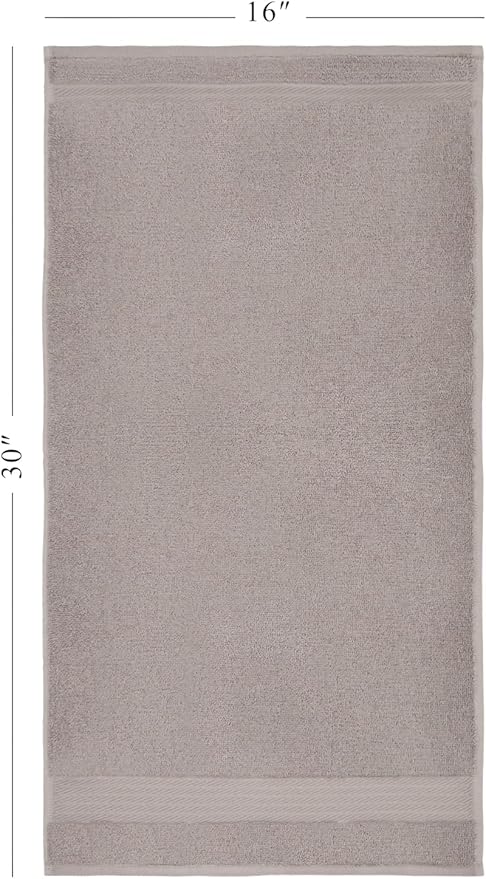 Ozdilek 6-Piece Bath Towel Set, 2 Bath, 2 Hand, 2 Wash, 100% Cotton Turkish Towels, 2 Bath Towels (30x60/550 GSM), 2 Hand Towels (16x30/575 GSM), 2 Washcloths (13x13/600 GSM) (Light Grey)