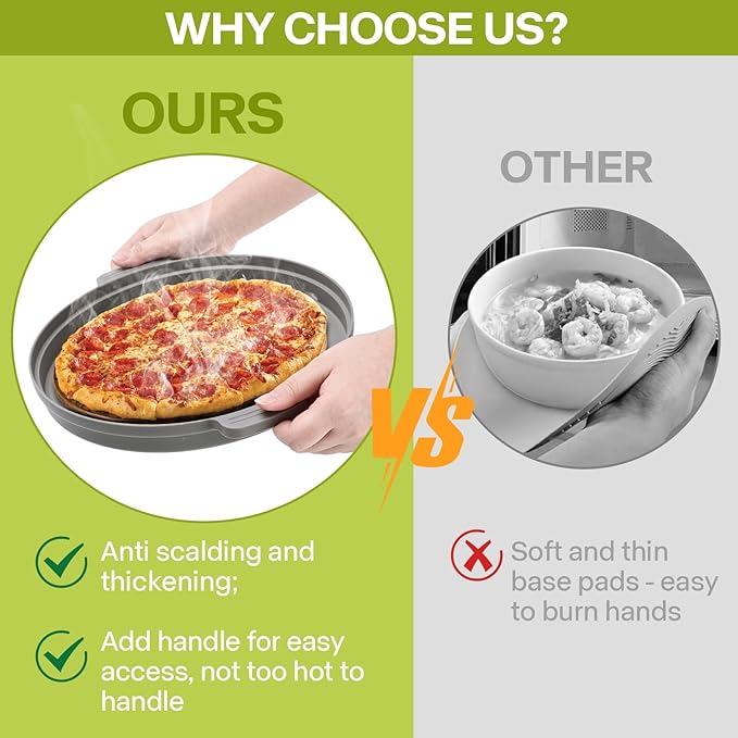 Microwave Splatter Cover for Food with Anti-scald Base Plate,Large Plastic & Silicone Vented Avoid Scalding Collapsible Guard Lid,Kitchen Essential Gadgets for Meal Prep-10.7 Inch (gray)