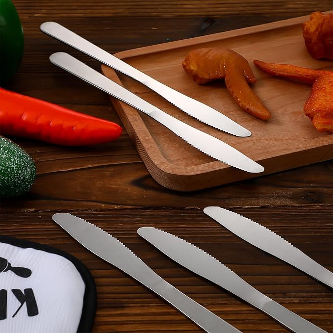 Gisafai 150 Pcs Stainless Steel Dinner Knives 8.3 Inches Spreader Knives Silverware Durable Butter Knife for Steak Table Home Restaurant Kitchen, Silver