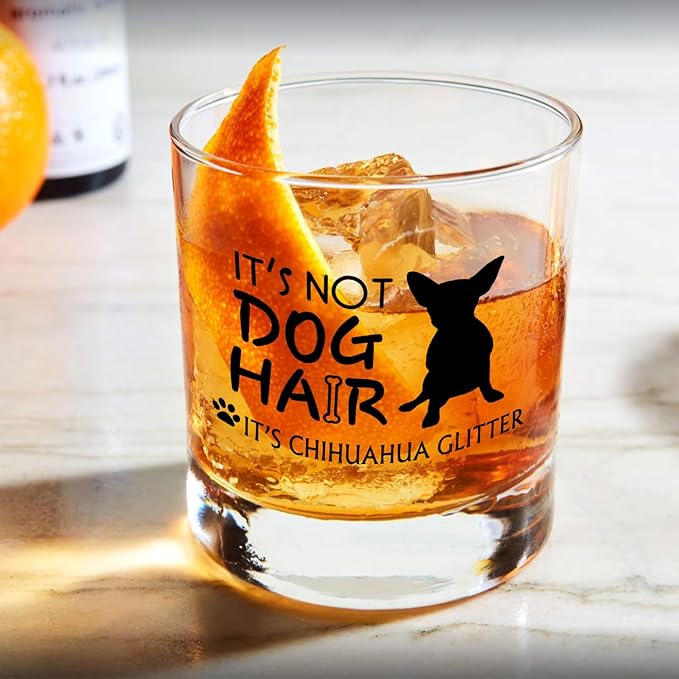 Chihuahua Gifts Whiskey Glasses 10 oz, Gifts for Chihuahua Lovers, Funny Dog Old Fashioned Rocks Glasses Cup for Women Men Drinking Scotch Bourbon Liquor