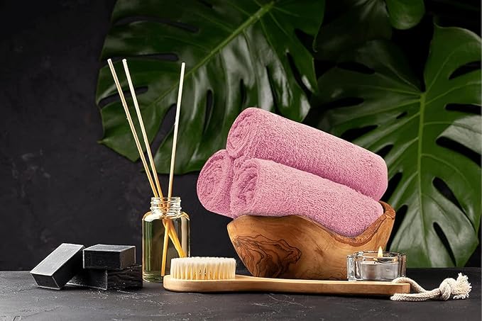Softolle Salon Towels – Pack of 24 (16"x27") 100% Cotton Ring Spun – Ultra Soft, Highly Absorbent Hand Towels – Bulk for Spa, Gym & Salon (Pink, Salon Towels – Pack of 24 (16"x27"))