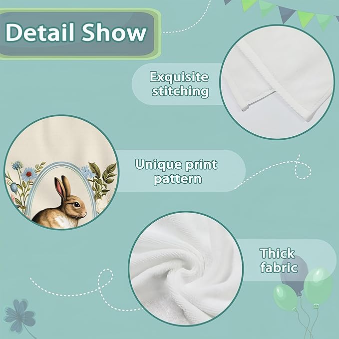 Hand Towels for Bathroom Set of 2,Vintage Easter Bunny Flowers Hand Towels Decorative Soft Bathroom Towels for Kitchen Guest Gym Spa 14x28in