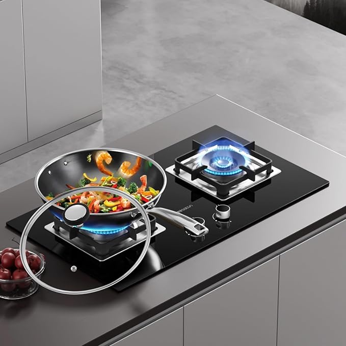 Woogim Anti-Slip Silicone Handle Glass Lid with Steam Vent 11 Inch,4mm Thick Tempered Glass Lids,Dishwasher and Oven Safe,Universal for Home Casseroles and Frying Pans,Well-sealed Pot Cover