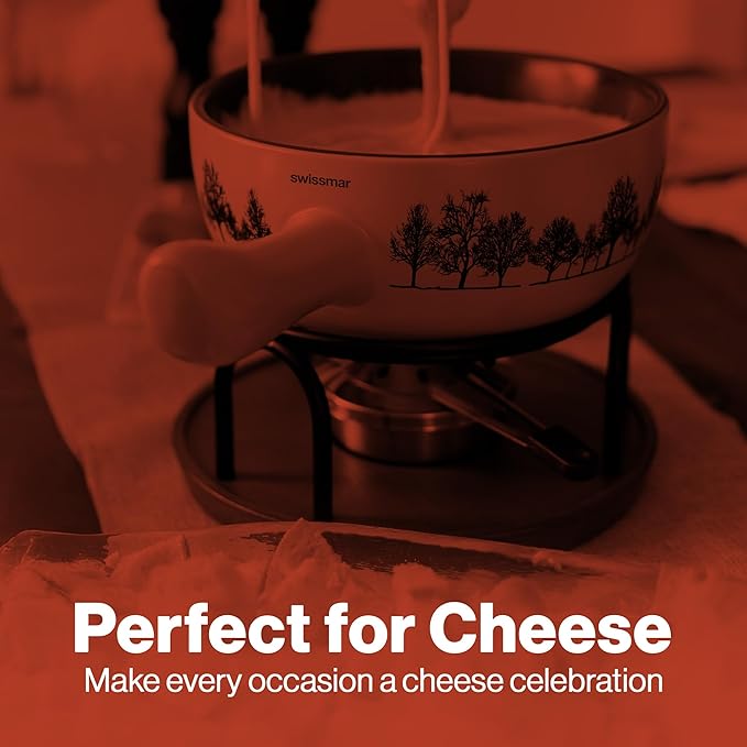 Swissmar Jura Ceramic Fondue Pot, 2.65L / 2.8QT – Pot Replacement for Cheese & Chocolate Fondue Maker – Durable Ceramic Caquelon – Safe for Cooktop, Oven & Microwave