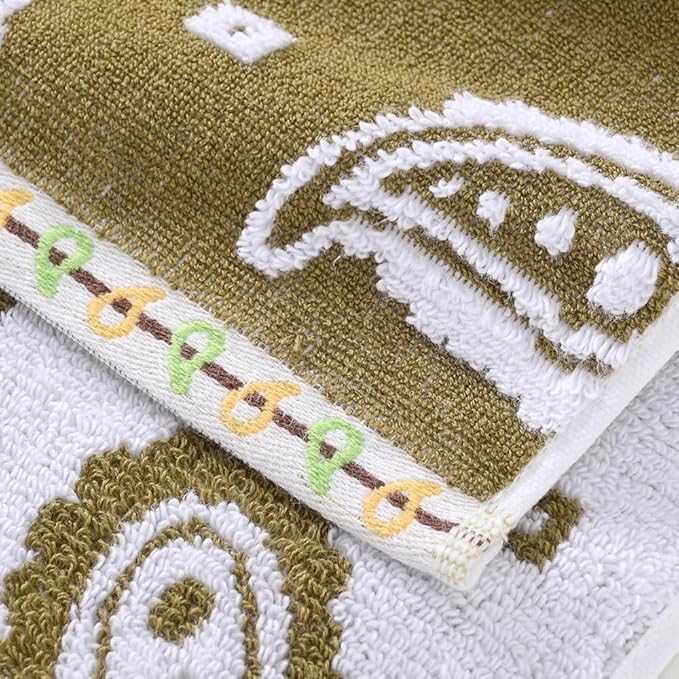 sense gnosis Brown Hand Towels Set of 2 Super Soft 100% Cotton Absorbent Paisley Pattren Jacquard White Terry Double-Sided Bath Hand Towels for Bathroom Decorative Gym Camping, 13 x 29 inch