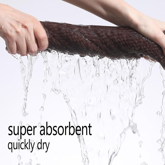 YTYC 29x59 Inch Extra Large Bath Towels Set of 6 Quick Dry Super Soft Microfiber Towels for Bathroom 80% Polyester (Brown,6 Piece)