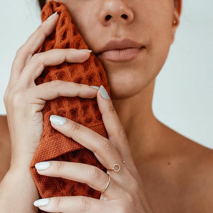 sea me at home Waffle Washcloths Set, 100% Turkish Cotton (Assorted)