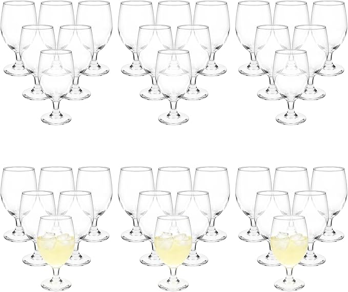 36 Pcs Clear Glasses 13.5 Oz Glass Stemmed Drinks Cup for Dishwasher Wine Juice Milk Beer Cold Beverages