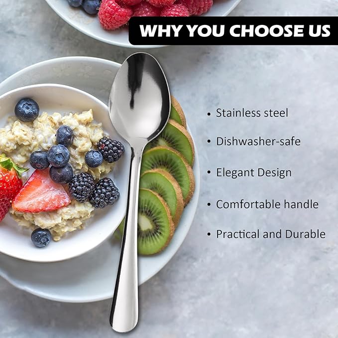 36 PCS Teaspoons Set - Windsor Stainless Steel Tea Spoons 5.9 Inch with Dishwasher Safe Small Spoons,Metal Dessert Spoon,Dinner Spoon Silverware for Home,Kitchen or Restaurant