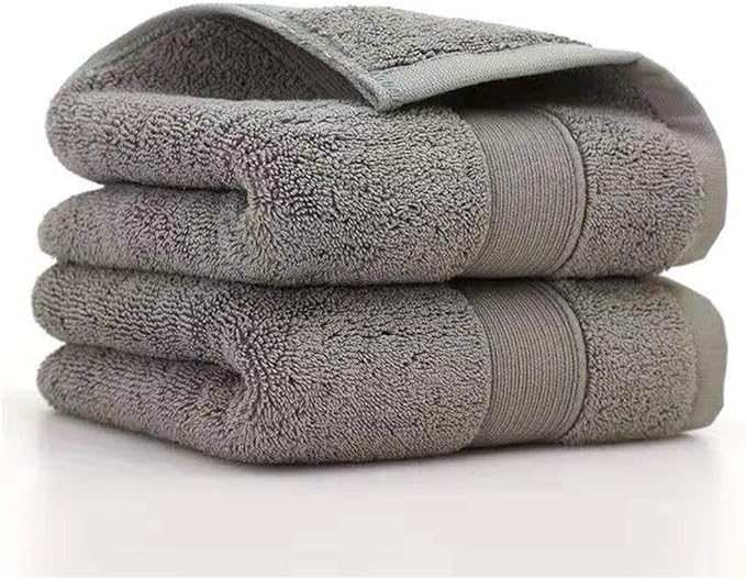 2 Pack Hand Towels for Bathroom (14 x 30 Inch)-100% Cotton Hand Towel, Highly Absorbent and Quick Dry Face Washcloth, Home Soft Premium Towel for Hotel, Bath, Kitchen and Spa(Gray)