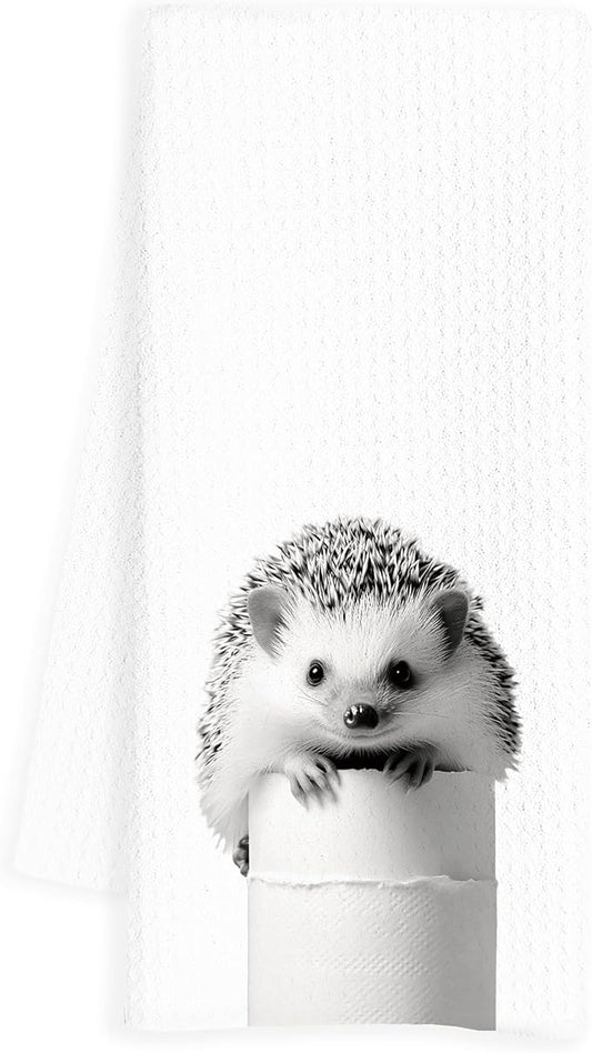 Hedgehog Bathroom Hand Towels, Hedgehogs Hand Towels for Bathroom, Funny Hand Towels, Hedgehog Bathroom Decor, Hedgehog Gifts for Hedgehog Lovers Women, 16x24 Inch