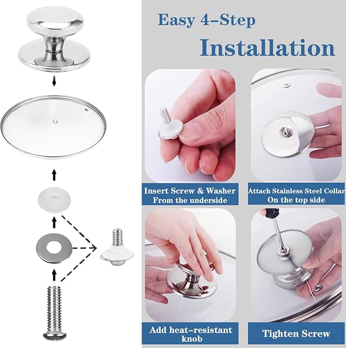 6 Inch Universal Pan Lid, Tempered Glass Lid for Frying Pan, 6,8,9.5,10.5,11,12,12.5 Inch Universal Lids for Pots, Pans and Skillets