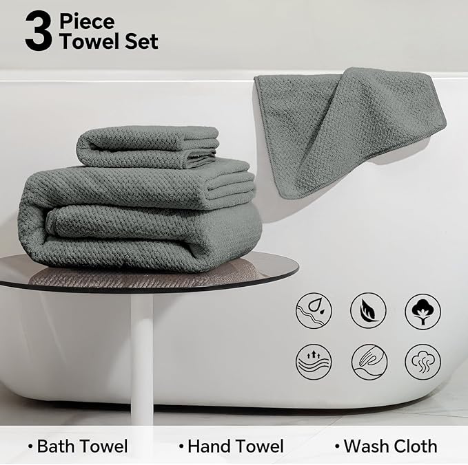 Soft Coral Fleece Bath Towel for Sensitive Skin - Extra Size for Full Coverage, Quick-Dry and Durable