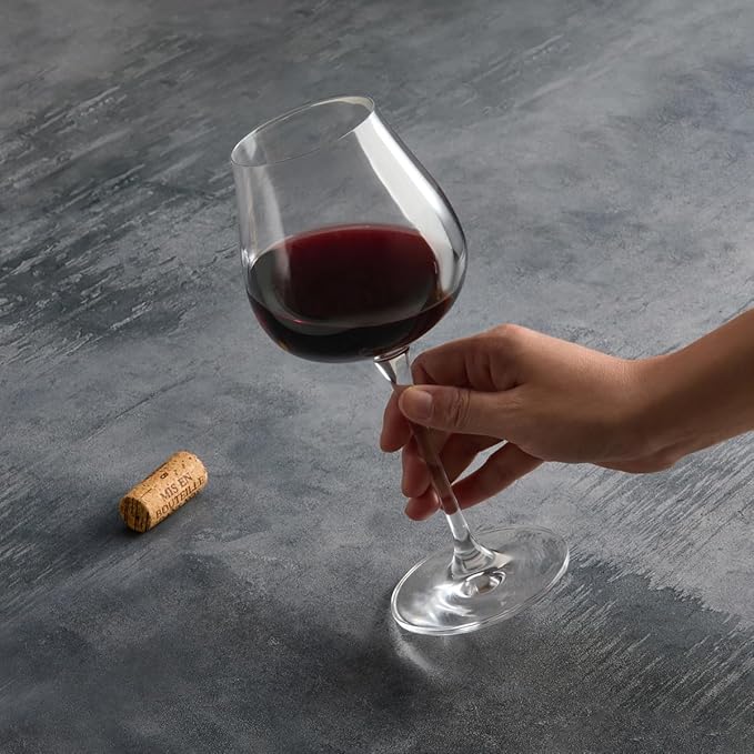 Wine Glasses Set of 2, 17.2 Oz Hand Blown Crystal Clear Glass, Long Stem Red/White Wine Glass with Wine Accessories and Gift Box - for Birthdays, Weddings, Party