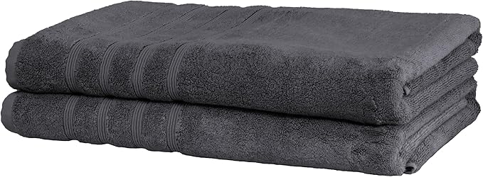 Mosobam Luxury Turkish Towels Set of 2 Bath Sheets 35X70 Charcoal Gray (Dark Grey) 700 GSM Bamboo Viscose & Aegean Turkish Combed Cotton