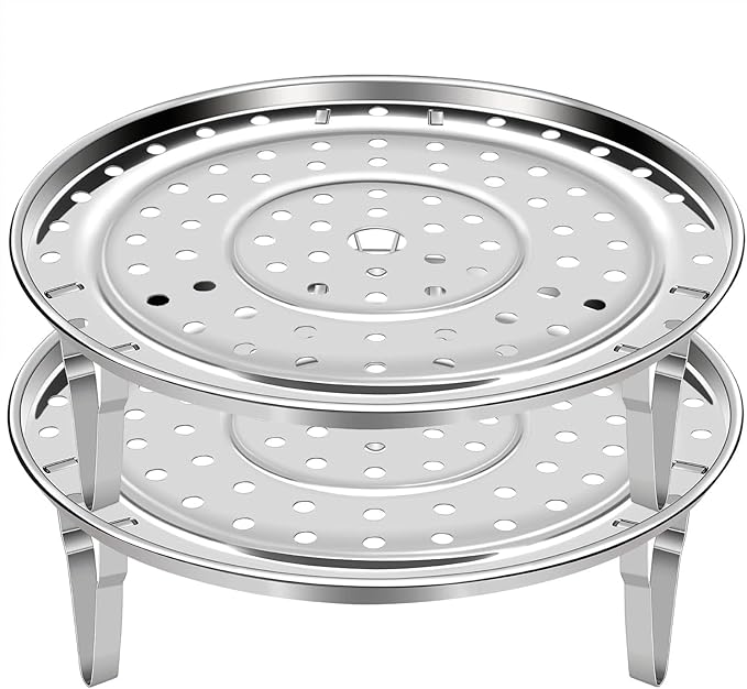 Steamer Rack for Cooking,18/8 Stainless Steel Steaming Rack,8.7 Inch Steam Tray with Removable Legs for Steamer Cookware Baking Instant Pressure Cooker Multi-functional Steamer Basket